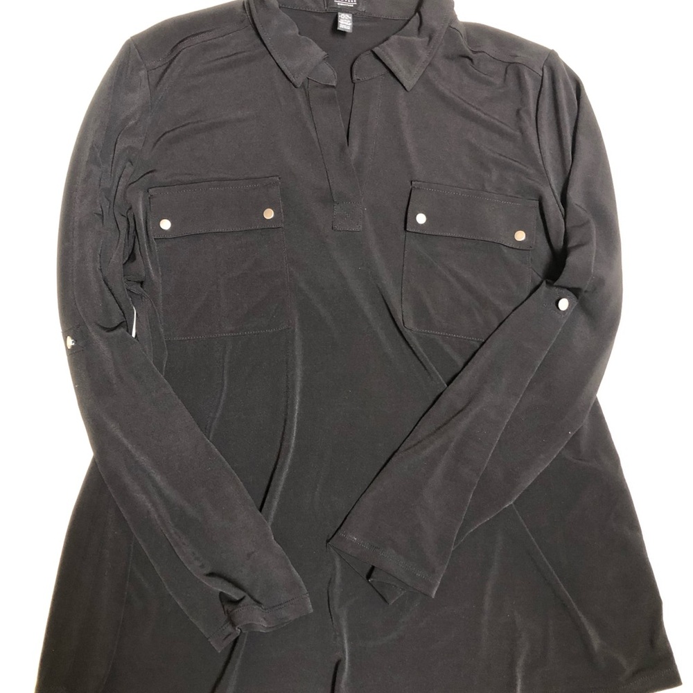 Jones New York Black Long Sleeve Tee